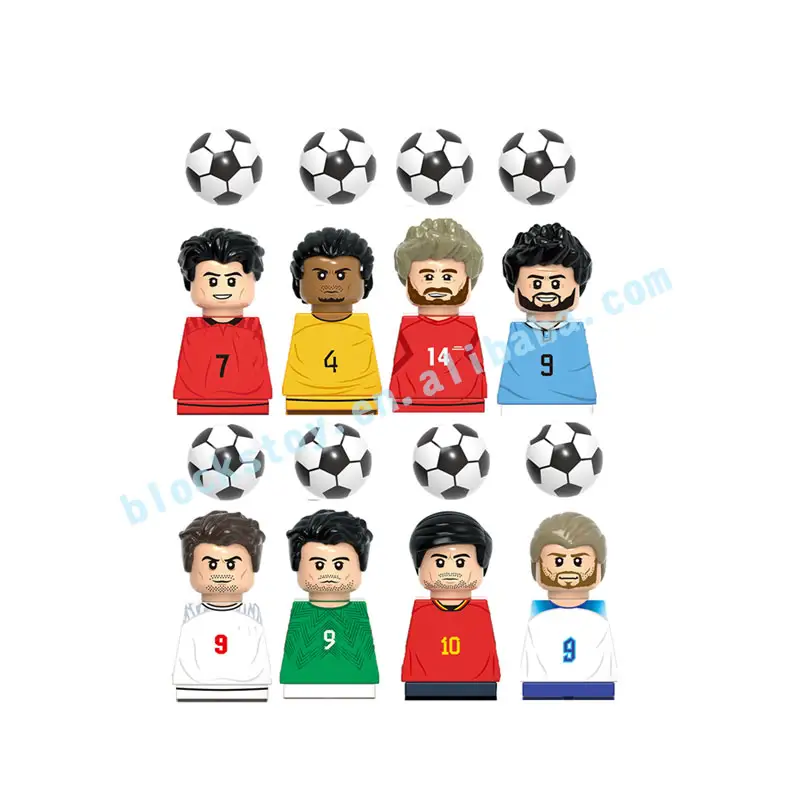 G0104 Nouveau joueur de football célèbre Film Star Son HeungMin Eriksen Kane Pedri Lewandowski Assembler Building Block Figure Collect Toy