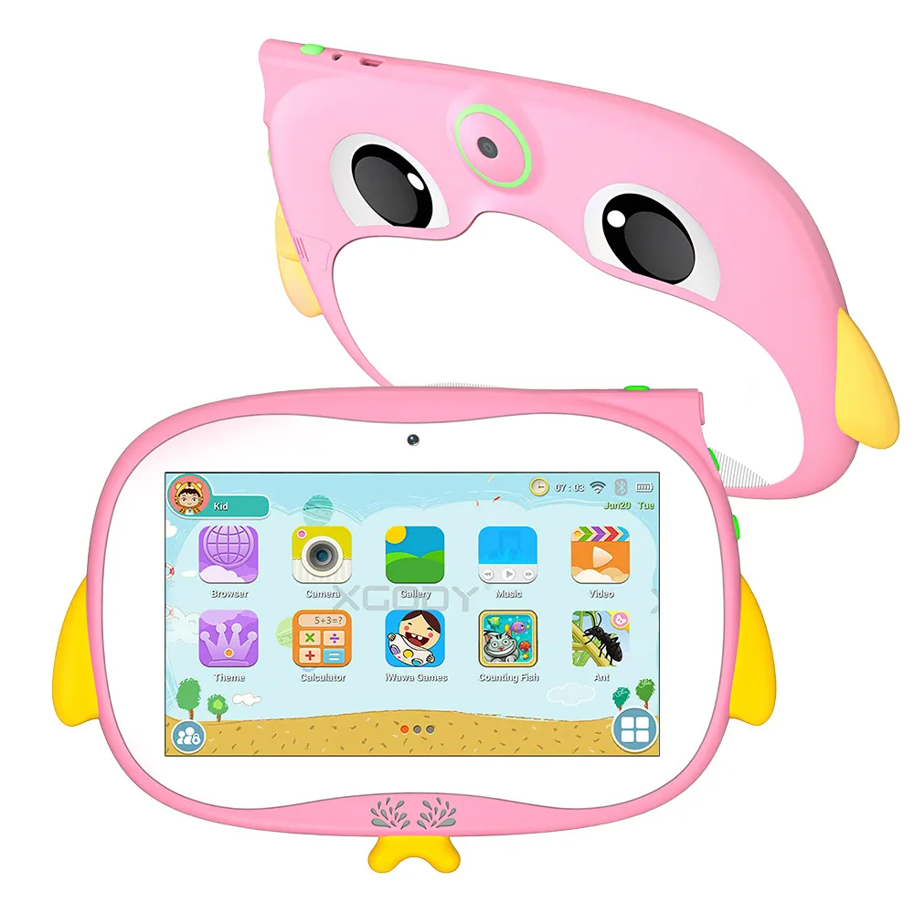 7 Inch Android Tablet Voor Kinderen 32Gb Rom Peuters Kid Tablets Ouderlijk Toezicht App Kinderen Tablet Pc Met Siliconen Hoesje