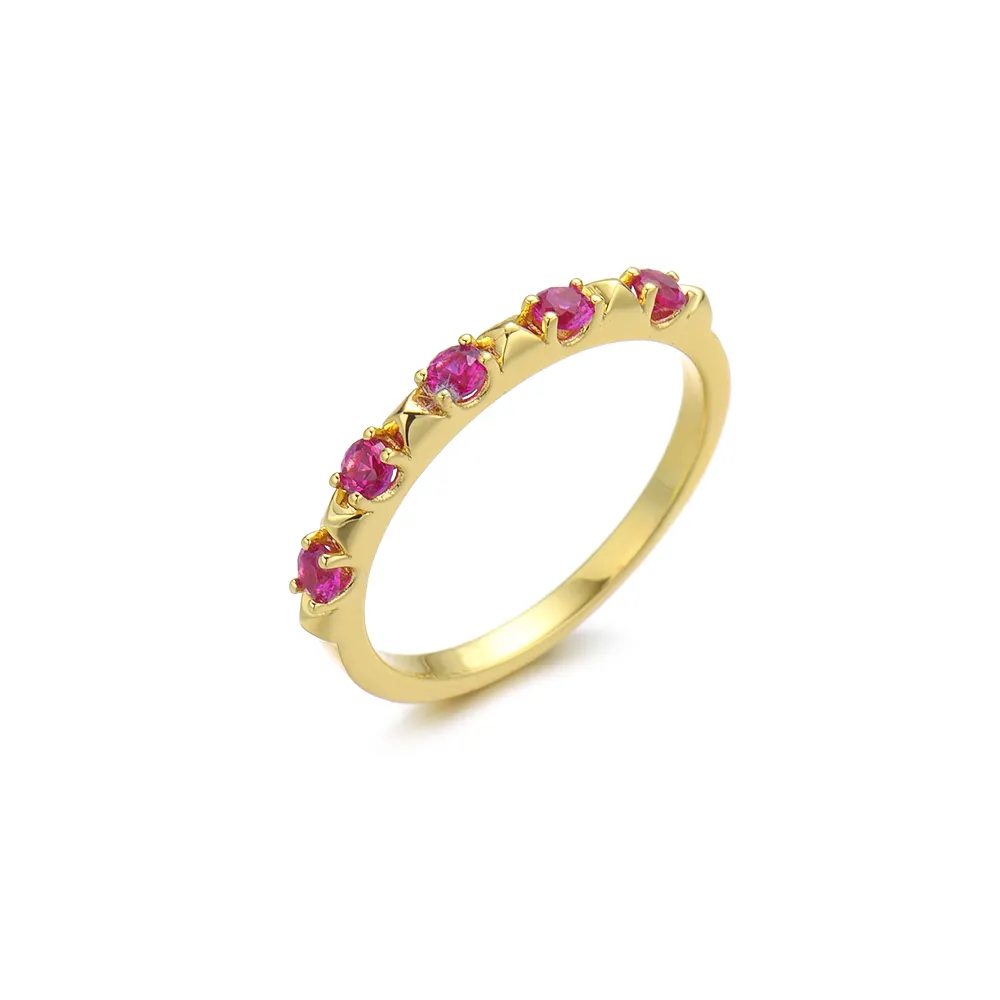Joacii 925 Sterling Silver 18K Gold Plated Natural Gems Stone Gemstone Created Ruby Ring For women men wedding lad