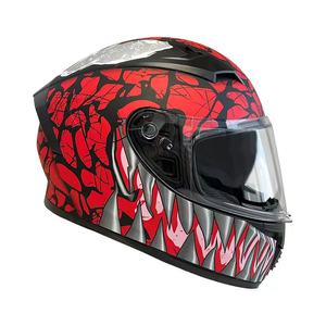 Vente en gros certifié Dot unique Safe Crash Personnalité unisexe Casque <span class=keywords><strong>Venom</strong></span> à double lentille Casque intégral pour motos - Product Image 1