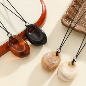 Collane lunghe da donna, collana con ciondolo grande stile boho, collana <span class=keywords><strong>girocollo</strong></span> con catena a corda, collana da donna per maglione, regalo per donna - Product Image 1