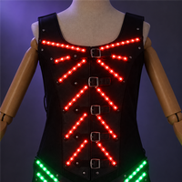 Nouvelle robe longue LED lumineuse pour femme, ensemble d'armure de cosplay avec batterie rechargeable pour tenue de spectacle de fête annuelle