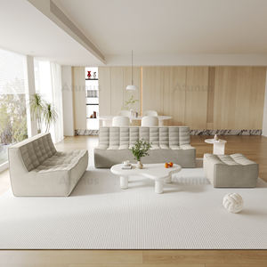 स्टॉक वैक्यूम संपीड़ित सोफे फर्श लिविंग रूम 1/2/<span class=keywords><strong>3</strong></span> सीटर चेनेल लिनन मिश्रित कपड़े वफ़ल सोफे सेट सोफे सेट - Product Image 4