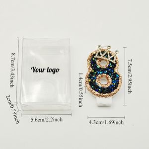 Paraffin Zahlen form mit Krone Luxus kerzen Private Label Nummer Kerzen Benutzer definierte Geburtstags kerzen für Kuchen - Product Image 6