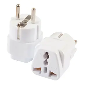 Elegent Black white Color UK To EURO Plug Adapter 240V 10A 16A 2 Round Pin EU Power Converter European Travel Plug Adaptor