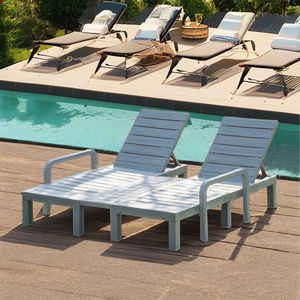 Yoho PP plastique chaise longue de jardin 2 personnes lit de repos <span class=keywords><strong>piscine</strong></span> chaises longues amour siège résine salon chaise de plage sans bras - Product Image 2