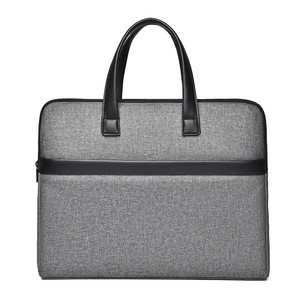 Sac pour ordinateur portable en cuir véritable, mallette d'affaires imperméable et souple de 15,6 pouces pour hommes, mallette Oxford de haute qualité avec fermeture éclair imperméable - Product Image 1