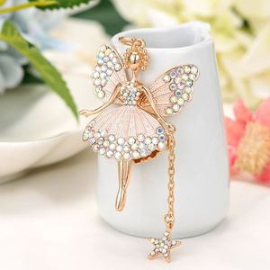 Pendant Charm Decoration for Handbag Backpack Keyring Metal Rhinestone Flying Angel Ballet Girl <b>Keychain</b> for Girls Women Lady - Product Image 4