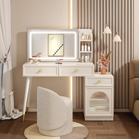 Meuble de dressing moderne pour la maison, coiffeuse en bois sur mesure avec miroir et éclairage, prix de gros