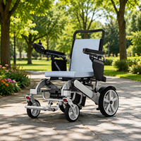 Fauteuil roulant électrique pliable portable de haute qualité en aluminium BC-EA8000-A pour adultes, tout-terrain, avec télécommande, adapté aux personnes handicapées