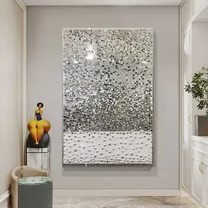 Fornecedores de pintura de arte abstrata decorativa para sala de estar, mural 3D personalizado, espelho decorativo, pintura de parede