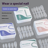 Uñas Postizas en Forma de Almendra, 100 Piezas/Caja, Diseño Francés, Tamaños S/M/L, Venta al Por Mayor, Muestra Gratis
