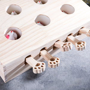 Nouveau jouet classique en bois massif pour chat 2024, jeu éducatif Whack-a-Mole pour taquiner les chats - Product Image 6