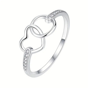 Anello Minimalista a Forma di Cuore per Donne, Design Delicato a Cerchio, Gioiello da Dito alla Moda - Product Image 1