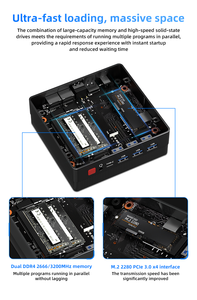 Mini PC para Juegos 7 5800H 32GB DDR4 1TB SSD WiFi6 NUC, Computadora para Oficina y Negocios, Mini PC de Escritorio ZNR AMD R3 5300U R7 7730U - Product Image 1