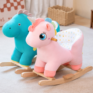 Silla Mecedora de Elefante, Juguete de Peluche con Base de Madera para Niños Pequeños y Bebés - Product Image 4