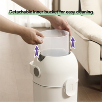 Poubelle en plastique PP anti-odeur, grande capacité, pour cuisine, stockage domestique, déchets humides et litière pour chat, idéale pour les couches de bébé