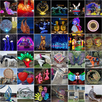 Senzhao Adornos de arte decorativo para exteriores Escultura de metal Escultura abstracta de forma ovalada