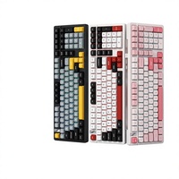 Clavier mécanique sans fil K98PRO à trois modes, personnalisable, échangeable à chaud, pour le gaming, avec touches RGB tricolores gravées latéralement, étanche