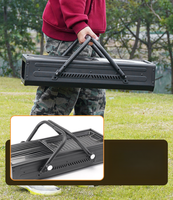 Barbecue portable sans fumée pliable SOLOMAN avec poignée de levage, en acier inoxydable, avec étui de transport en fer noir pour le camping en plein air