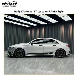 Kit Carrozzeria Restart per Mercedes-Benz <span class=keywords><strong>Classe</strong></span> <span class=keywords><strong>A</strong></span> W177 2019-2024 Stile A45 <span class=keywords><strong>AMG</strong></span> con Paraurti Anteriore e Posteriore, Diffusore, Minigonne Laterali e Griglia - Product Image 2