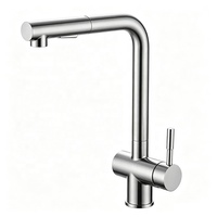 Keran Dapur Tarik Keluar Komersial Bahan Stainless Steel 304 Modern Warna Hitam Model Deck Mount Harga Pabrik Murah dengan Sprayer Keramik