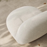 Fauteuil inclinable Zayshine en tissu sherpa blanc crème, style rétro français de luxe, pour salon, chambre à coucher, fauteuil de détente individuel en laine
