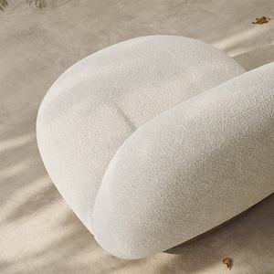 Sillón Reclinable Zayshine de Estilo Francés Retro, Tapizado en Tela Sherpa Color Crema, para Sala de Estar o Dormitorio, Sillón Individual de Lana para Descanso - Product Image 6