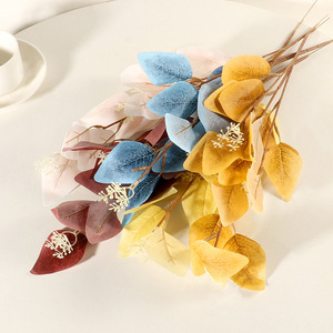 Artificial Eucalyptus Leaves Single Stem Plastic Decorative Flower Indoor <b>Wedding</b> Home Decoration Eco Friendly - Product Image 2