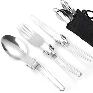 Bộ dụng cụ nấu ăn di động dành cho cắm trại, đi bộ đường dài, bộ đồ ăn ngoài trời với chảo xào, đồ dùng cần thiết khi đi ngoài trời - Product Image 4