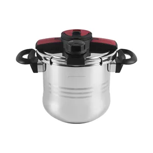 Multiple safety designs cooking stainless steel pressure pot kitchen cookware induction 8L pressure cooker belly shape