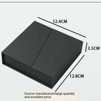 Boîte cadeau rigide carrée double ouverture en carton gris écologique pour bijoux, impression UV, logo personnalisé, emballage pour boucles d'oreilles, directement de l'usine