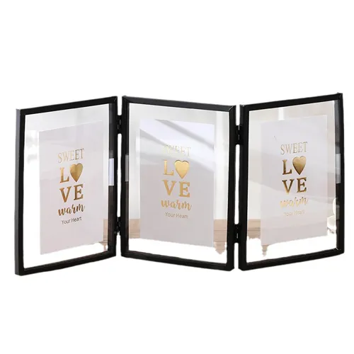 3 Floating photo frame / picture frame / Triple 4x6 Folding picture frames