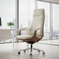 Chaise de bureau de direction en cuir effet bois, design moderne, chaise pivotante ergonomique avec hauteur réglable, certifiée BIFMA