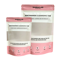 Sacs à fenêtre transparents givrés avec logo personnalisé, pochettes en plastique mat refermables pour emballage de savon artisanal et cosmétiques
