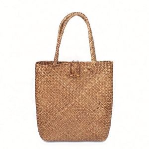 Sacs de plage en paille naturelle pour l'été, grands sacs fourre-tout tissés à la main, sacs à main de voyage pour femmes, sacs de shopping vintage de créateurs - Product Image 6