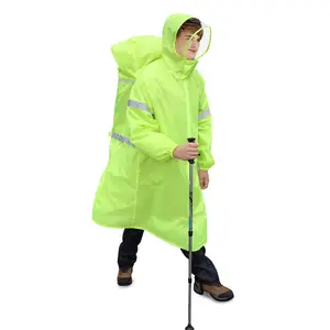 Reflective safety raincoat Unisex Reflective Outdoor Backpack Raincoat One-piece Rain Poncho Cape For Hiking Camping Cycling
