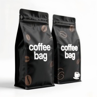 Pochette café personnalisée marron mat écologique Matériau en jute et feuille de jute Sac debout sans fermeture à glissière avec impression personnalisée
