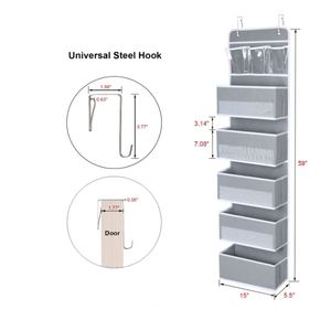 <b>Door</b> Hanging Organizers Closet Cabinet Storage with 5 Large Pockets and 3 Small PVC Pockets - Product Image 5