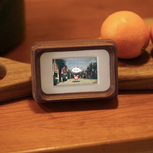 Ludaye Mini Display Table hitam Walnut kayu cetakan UV <span class=keywords><strong>3</strong></span> inci 4 inci 5 inci dapat dilipat dipasang di dinding vertikal dekorasi rumah Modern - Product Image 1