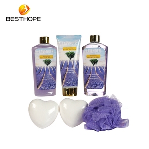 Belle lavande douche <span class=keywords><strong>corps</strong></span> bain nettoyage spa ensemble cadeau avec forme de coeur fizzer et bain <span class=keywords><strong>à</strong></span> bulles - Product Image 3