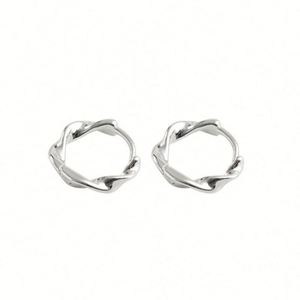 Pendientes Pequeños de Plata de Ley con Baño de Rodio, Tipo Huggie, para Mujer, Ideales para Fiestas y Regalos - Product Image 1
