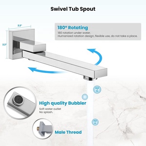 Système <span class=keywords><strong>de</strong></span> douche <span class=keywords><strong>de</strong></span> pluie mural chromé moderne avec douchette à main et bec <span class=keywords><strong>de</strong></span> <span class=keywords><strong>baignoire</strong></span>, mélangeur à poignée unique, SUS304 - Product Image 5