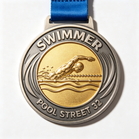Idées personnalisées pour l'affichage des médailles sportives lors de championnats et de tournois, badges de récompense colorés avec ruban personnalisé