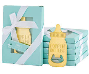 Baby Shower Return Gifts for Guest Poppin Baby Bottle Shaped Bottle Opener Wedding Party Souvenirs Decorations with giftbox