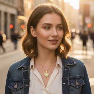 Collana con Ciondolo a <span class=keywords><strong>Cuore</strong></span> in Zircone, Set di Ciondoli a Forma di <span class=keywords><strong>Cuore</strong></span> con <span class=keywords><strong>Ali</strong></span> d'Angelo Lucidate e Cuori in Zirconia, Collana in Acciaio Inossidabile - Product Image 6