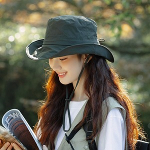 Women's <b>Summer</b> Bucket <b>Hat</b> UV Protection Breathable Quick Drying Outdoor Hiking Sun <b>Hat</b> With Windproof Rope - Product Image 2
