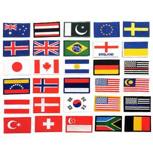Écusson brodé personnalisé drapeau national - Écusson thermocollant tissé pour vêtements et sacs - Product Image 1