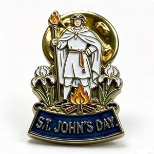 Insignia de Metal Esmaltada Personalizada para el Día de San Juan con Antorcha y Llama, Souvenir Religioso, Deportivo y de Moda - Product Image 5