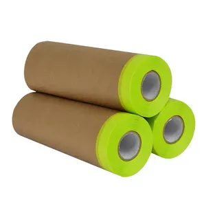 Biodegradable Pre Taped Kraft Paper Masking Film Car Automotive Kraft Paper